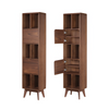 Elegant dark wood bookcases for a sophisticated touch.