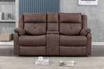 Casey 2 Seater Sofa Recliner With Console Chestnut life style front view photo
