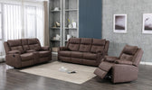 Casey 2 Seater Sofa Recliner Chestnut life style photo wir armchair and 3-seater sofa