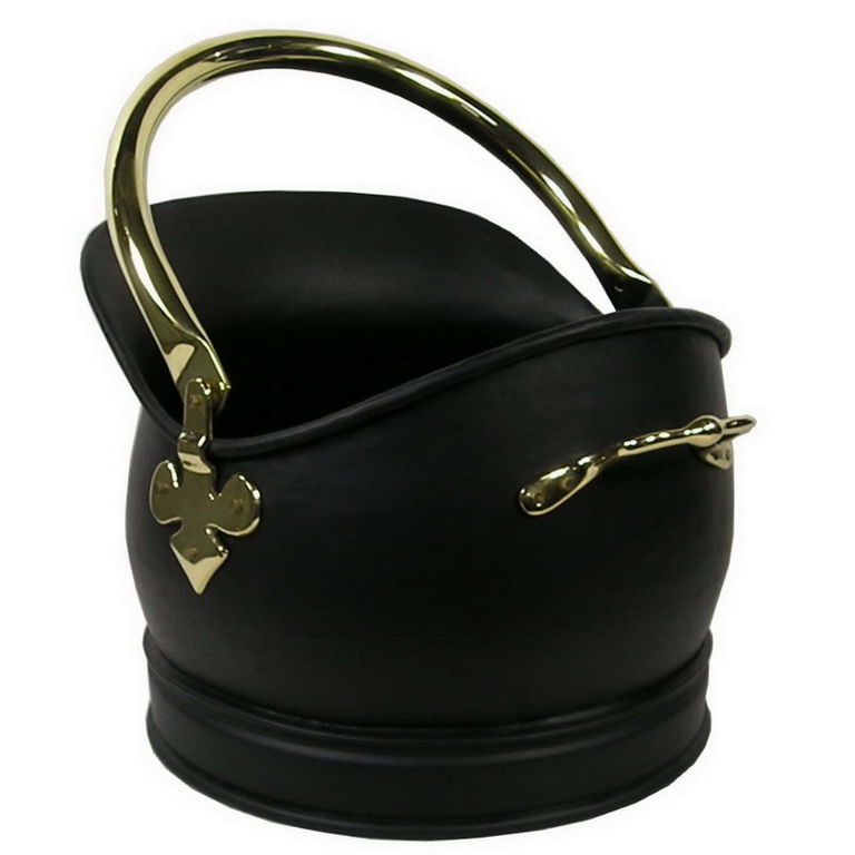 Castle Living Helmet Coal Bucket – Black & Brass Homeware Accessory