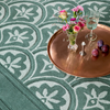 Laura Ashley Caterina Floral Rug Fern close-up view picture of the pattern design