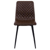 Cedric Dining Chairs Set of 4 Brown with a black powder-coaed metal les