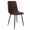 Cedric Dining Chairs Set of 4 Brown faux leather kitchen chairs