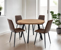Cedric Round Dining Table 110cm Oak Veneer lifestyle picture in the dining room