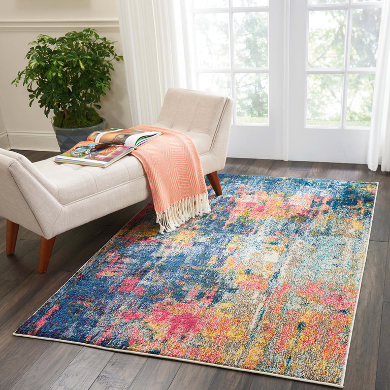Nourison Celestial Rug CES09 Blue Yellow