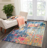Nourison Celestial Rug CES09 Blue Yellow lifestyle picture in the living room