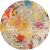 Nourison Celestial Rug CES12 Ivory Multicolor Round picture of the rug abstract design