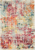 Nourison Celestial Rug CES13 Pink Multicolor picture of the rug's abstract design with a distressed finish