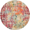 Nourison Celestial Rug CES13 Pink Multicolor Round picture of the rug abstract design with a distressed finish