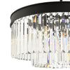 Celeus 6 Light Chandelier Anthracite & Crystal close view picture of the crystal shade
