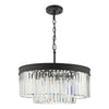 Celeus 6 Light Chandelier Anthracite & Crystal with adjustable height