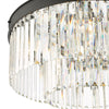 Celeus 6 Light Flush Matt Anthracite & Crystal close view picture of the metall ceiling fitting