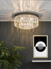 Celeus 6 Light Flush Matt Anthracite & Crystal  with a crystal shade that reflected light beautifuly