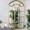 Modern Golden Mirror with Leaner and Wall Hanging Features

