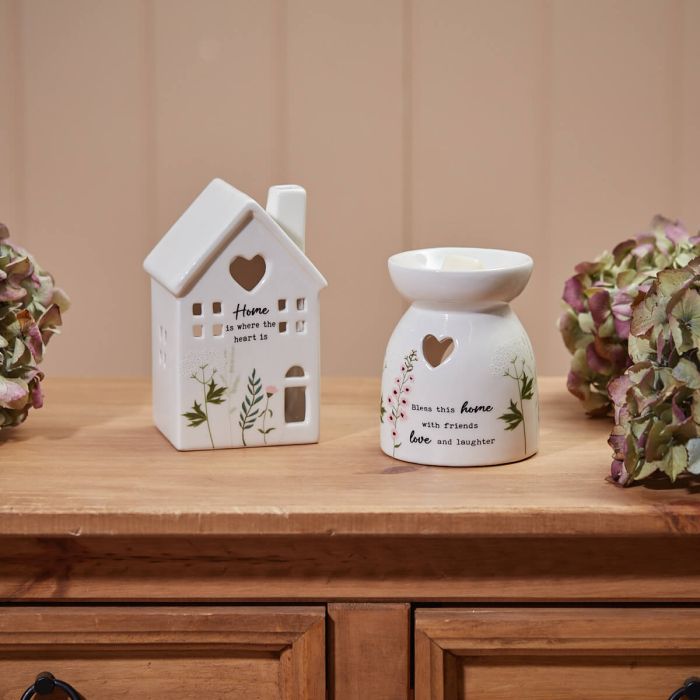 Home is Where The Heart Is Ceramic Tealight Holder