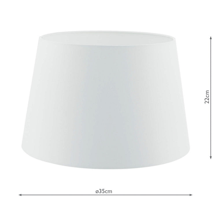 Cezanne White Faux Silk Tapered Drum Shade 35cm - Lamp Shade Collection