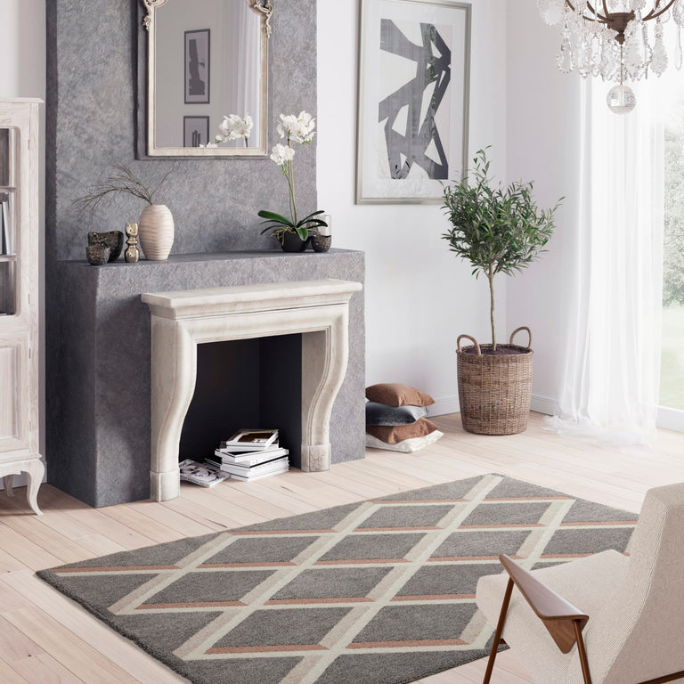 Chad Geometric Rug 592 Grey