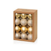 Champagne Gold Mixed Finish Baubles Pack of 24 - view 2