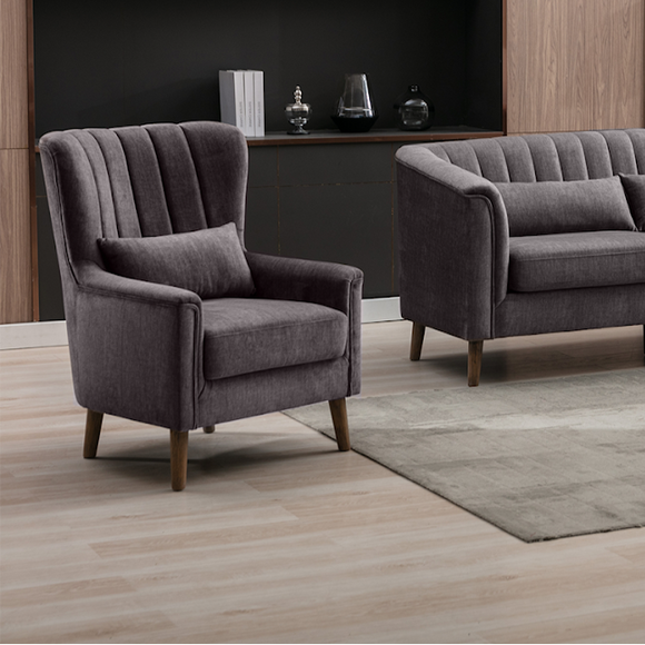 Charlotte Armchair Graphite life style close view photo