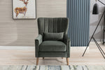 Charlotte Armchair Winter Moss close front view living style photo