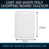 Knife-friendly Chef Aid White Poly Chopping Board