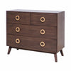 Chelsea 2+2 drawer dresser in walnut-toned finish with gold ring handles and angled legs