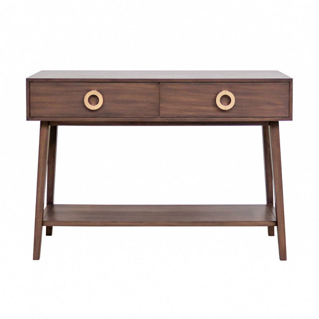 Chelsea 2 Drawer Console Table Walnut Tone