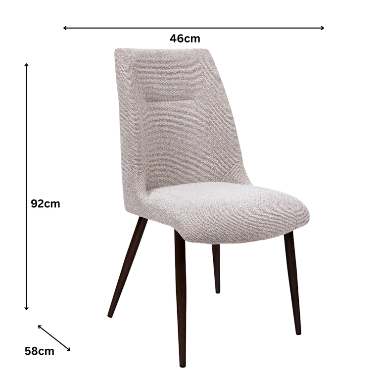 Chester Fabric Dining Chair Natural Pair