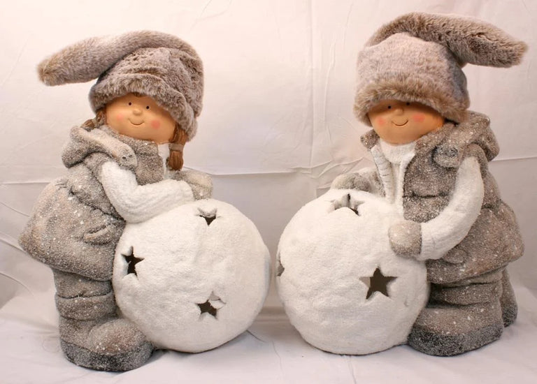 Girl Beige With Led Snowball