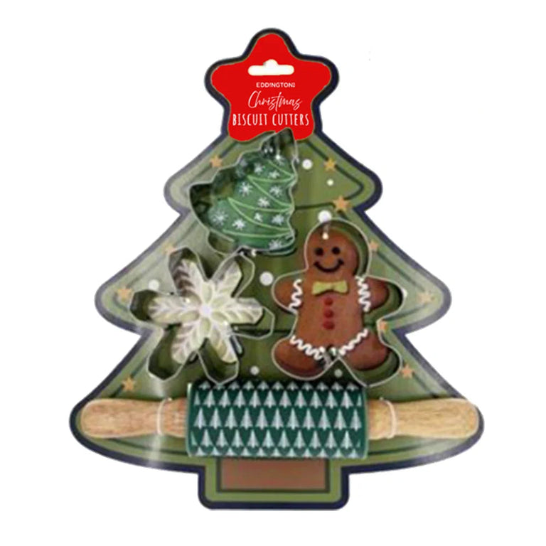 Christmas Cookie Cutter Baking Gift Set 4 Piece