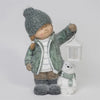 Elevate your holiday decor with an assortment of Green Girl and Boy figurines, each holding a bear and lantern. Add a touch of festive whimsy and warmth to your space with these delightful and heartwarming holiday decorations.