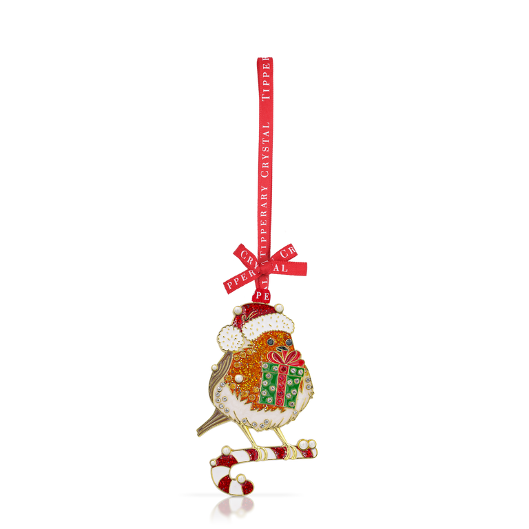 Tipperary Crystal Decoration Robin With Gift