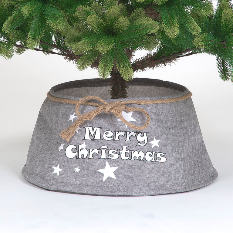 Tree Skirt Merry Christmas Grey