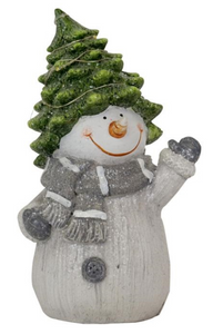 Elevate your holiday decor with the Tree Hat Snowman Decoration. Add a touch of festive whimsy and charm to your space with this delightful and decorative snowman figurine wearing a tree-shaped hat.