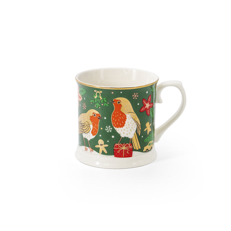 Christmas Robin Set of 2 Tankards – Mug with a Message & Gift