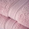 Christy Serene Bath Sheet Dusty Pink close view picture of the towel design