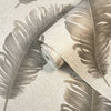 Belgravia Ciara Feather Vinyl Wallpaper Mocha close view photo of roll