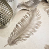 Belgravia Ciara Feather Vinyl Wallpaper Mocha close view life style photo