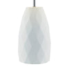 Ciara Table Lamp White With Shade close view icture of the white ceramic base