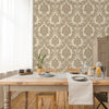 Nice wallpaper featuring luxurious damask texture for dining room

