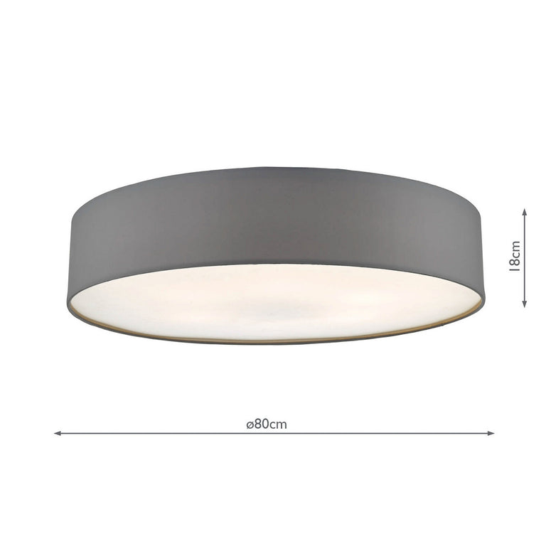 Cierro 6 Light Flush Grey - Modern Flush Ceiling Light