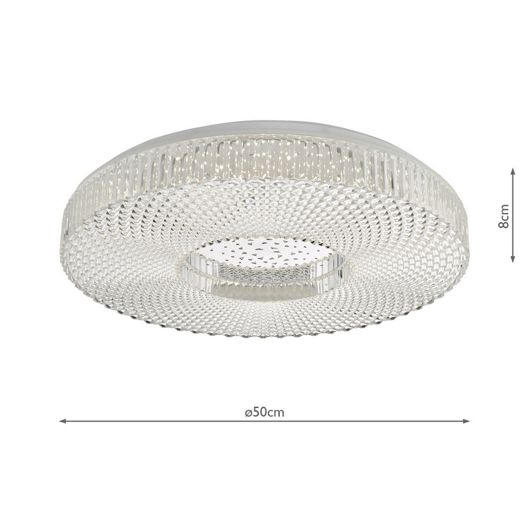 Cimona Flush Acrylic Large LED - LED Flush Ceiling Light
