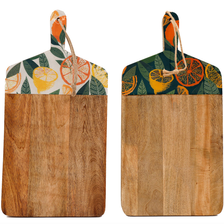 Citrus Enamel Chopping Board - Stylish Wooden Prep Board