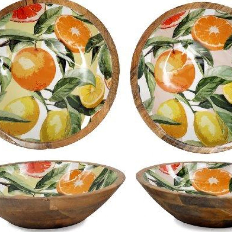 Citrus Zest Enamel Bowl Large 30cm - Wooden Bowls For Serving