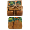 Citrus Zest Enamel Coasters Set of 4 in a dark design