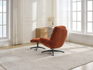Clark Swivel Accent Chair Rust life style back view photo
