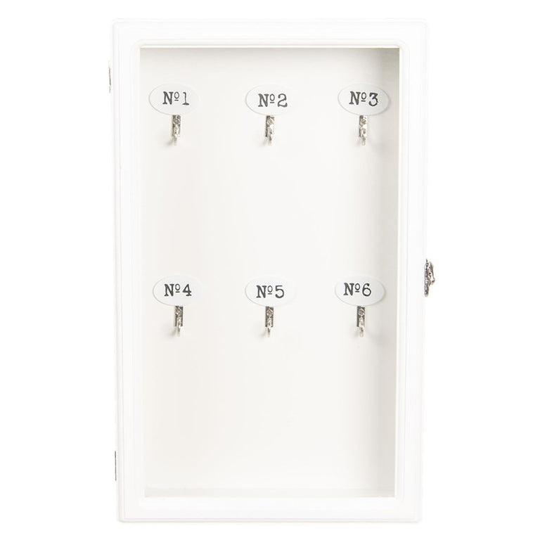 Clayre & Eef White Key Cabinet – Key Holder Box for Home Storage