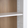 Maximizes vertical space with ample shelving.