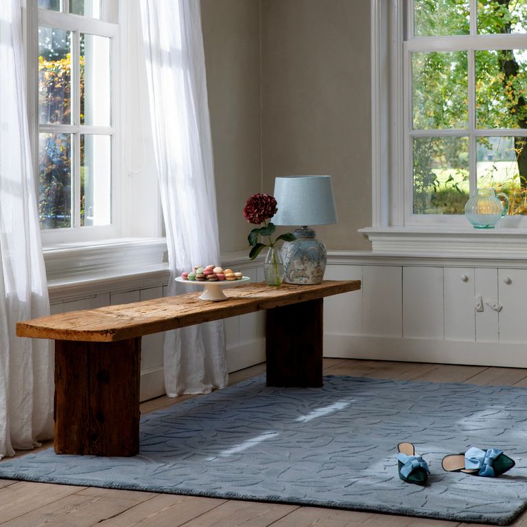 Laura Ashley Cleavers Floral Rug Seaspray
