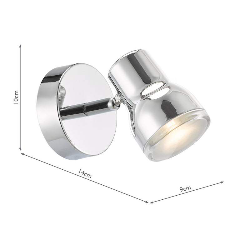 Clint Bathroom Wall Lamp Spotlight – Polished Chrome IP44